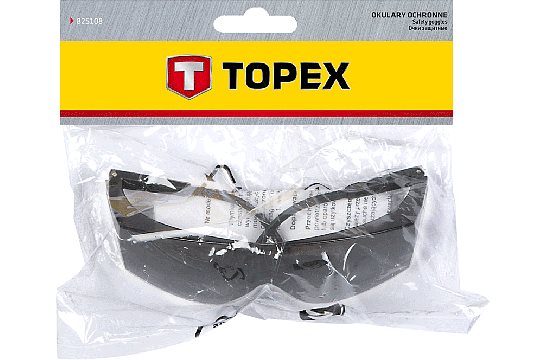Очки защитные, черные, регулируемые дужки TOPEX