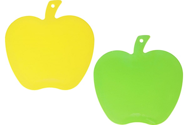Доска разделочная, пластик, "Яблоко", 25х25х0,2см (цвет белый, желтый, зеленый) КОШКИН ДОМ