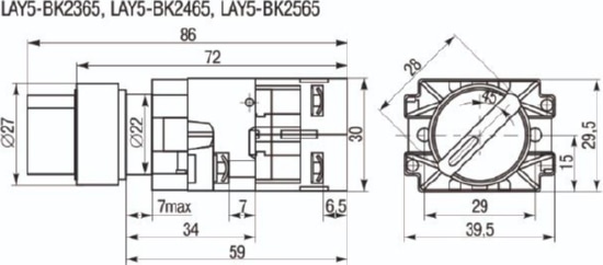 Переключатель LAY5-BK2365 2 пол. зел. 1но, IP40IEK (с НДС)