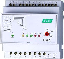 Реле контроля уровня жидкости PZ-832 (2*8, 2*16А, 2 ур.+ авар.)