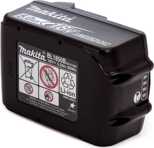 Аккумулятор BL1850B (18В, 5Ач, индикатор заряда), картон, 1 шт. Makita