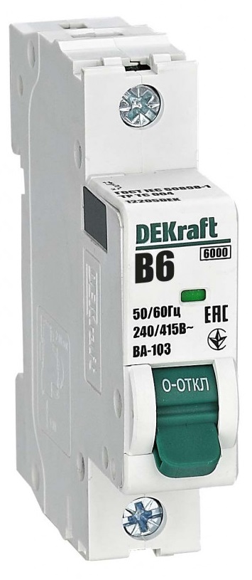 Автоматический выключатель ВА-103 B6/1 6кА Dekraft