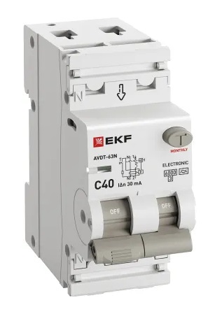АВДТ-63N C40/1+N 30мА, тип А, 6кА PROXIMA EKF