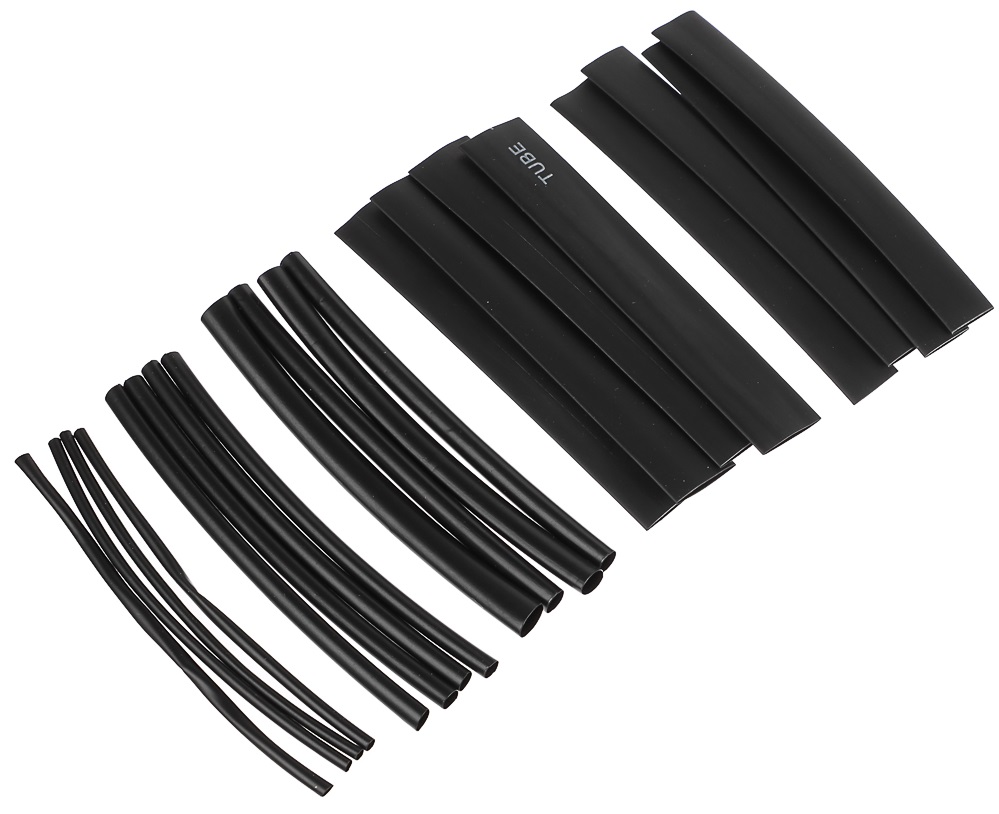 Набор термоусаживаемая трубка ТУТ (универсальный) чёрный, длина 100мм (в упак. - 20шт), уп