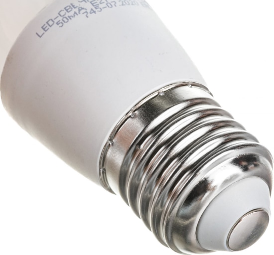 Лампа LED-СВЕЧА-VC 6Вт 230В Е27 4000К 480Лм IN HOME