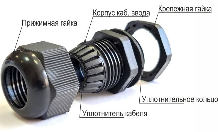 Сальник MG 12 пластик (3-6,5 мм) IP68 серый ГОФРОМАТИК