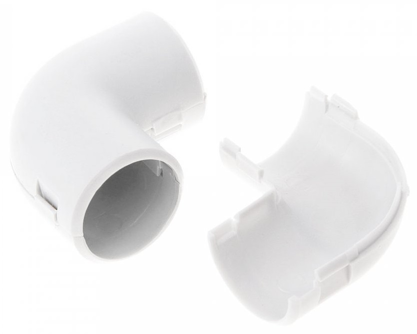 Поворот разборный на 90гр 20 мм БЕЛЫЙ Промрукав (50шт) (800шт кор)