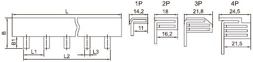 Шина соединительная  PIN (штырь) 3P63A 1м. IEK