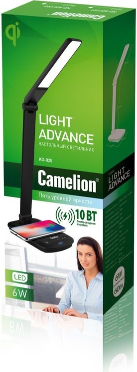 Светильник настольный LED KD-825 C02 6Вт 4500К 380Лм Черный Camelion н