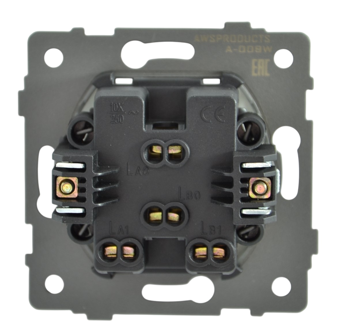 Выключатель 2-кл. белый A-009W "Aura" AWSproducts