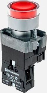 Кнопка MTB2-BW3463 LED крас, 220V AC/DC, 1нз, IP65 Meyertec