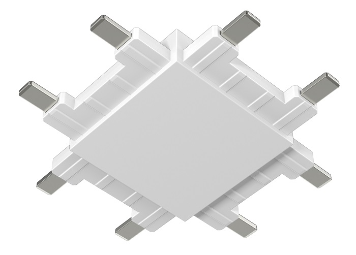 Коннектор крестовой системы SLIM, белый, CN-SLIM-WH-X