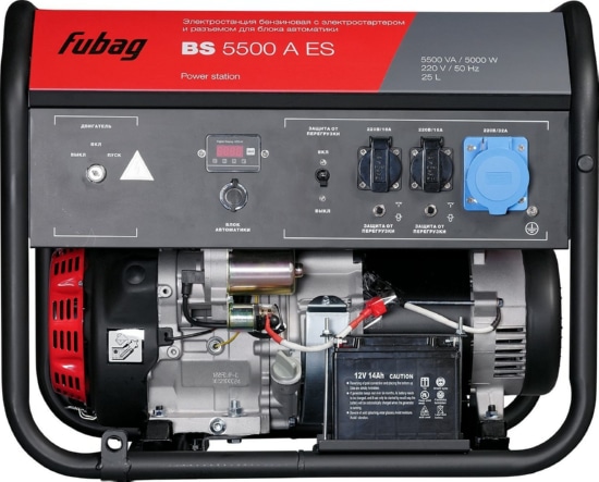 Эл.станция бензиновая BS5500 A ES FUBAG (ном. мощность 5,0 кВт, мах. 5,5кВт, бак 25л., класс защиты 
