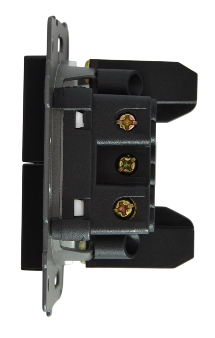 Выключатель 2-кл. с подсветкой чёрный A-011B "Aura" AWSproducts