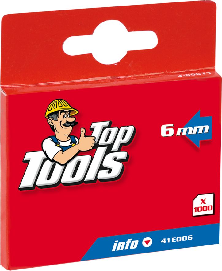 Скобы 14 мм, набор 1000 шт. тип J TOP TOOLS