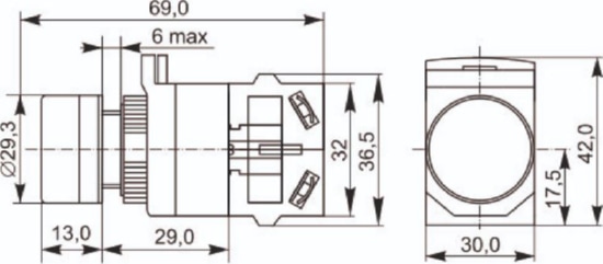 Кнопка D8-11T d=22мм 1но+1нз, с фикс. зел. IEK (с НДС)