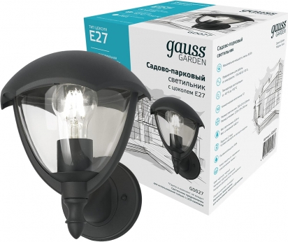 Светильник Gauss Aura на стену вверх 188*210*238mm, 1xE27, Max.60W, IP54