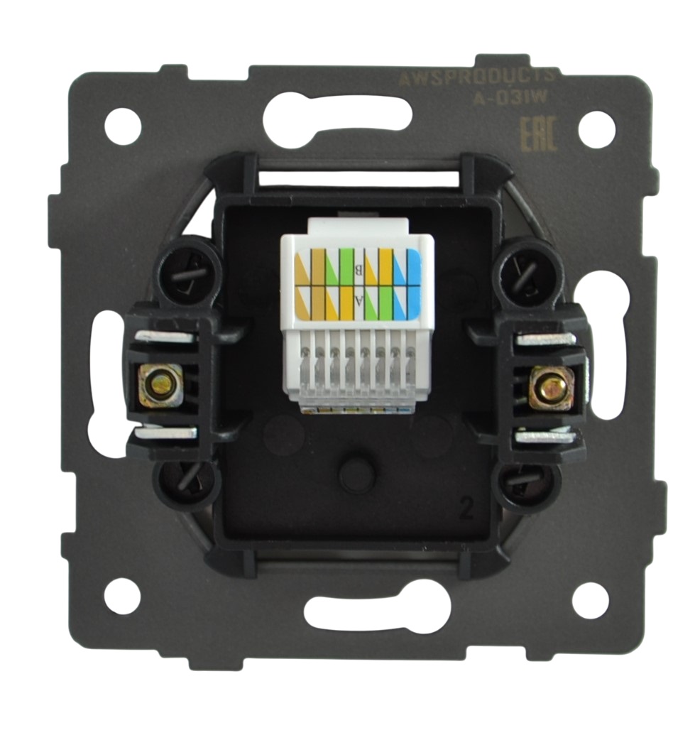 Розетка RJ45 (cat 5e) 1-я белая A-031W AWSPRODUCTS