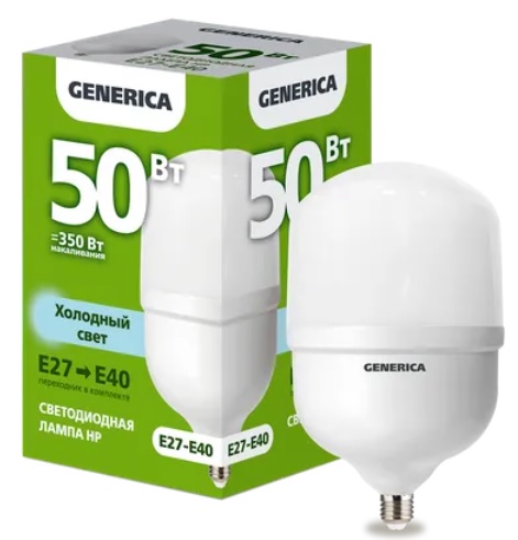 Лампа LED HP 50Вт 230В 6500К E27-E40 5000Lm GENERICA