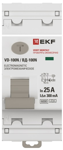 Выключатель дифференциального тока ВД-100N 2P 25А 30мА тип A эл-мех 6кА PROXIMA EKF