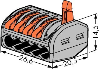 Клеммник CAGE CLAMP 5*(0,08 - 2,5mm)  32A 400V    (уп 40шт)