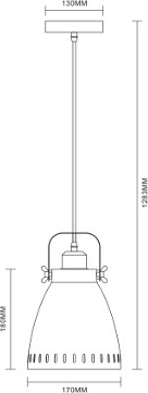 Camelion PL-428S-1 С71  Белый + хром (Светильник подвесной New York,  1х E27, 40Вт, 230В, металл)