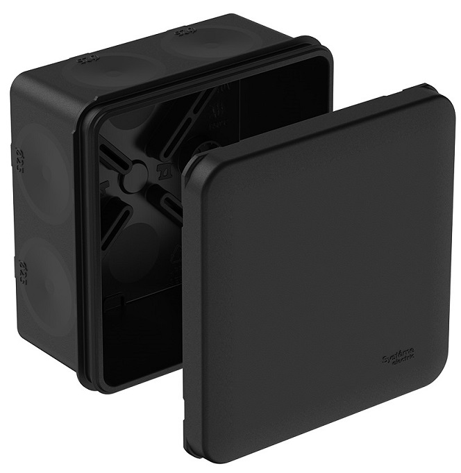 Коробка распред. о/п 85х85х42 IP66 ЧЕРНАЯ System Electric (84)