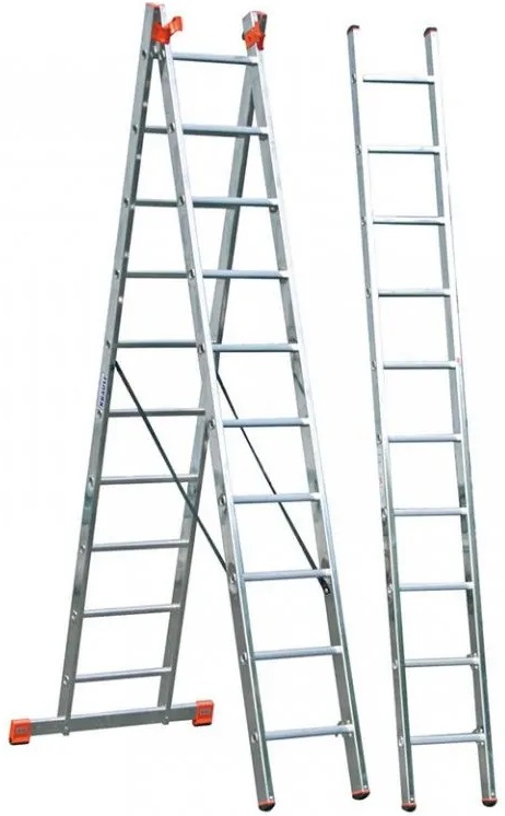 Лестница алюминиевая трехсекционная 3* 10 TRIBILO (129680) (KRAUSE)