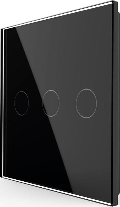 Панель 3кл сенсорного выключателя, цвет чёрный, стекло