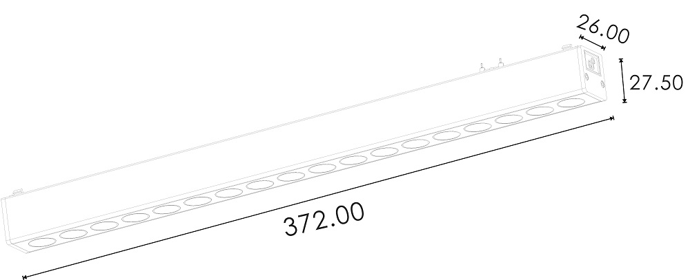 Светильник линейный системы SLIM, 18Вт, 48В, белый, darklight, DL-SLIM-DRWH-18-CCT