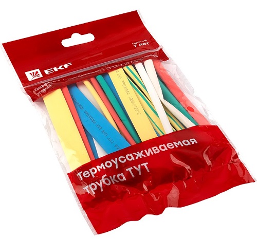 Трубка термоусаживаемая в наборе ТУТ нг (4/2; 6/3; 8/4; 10/5; 12/6) 100мм. PROxima, уп