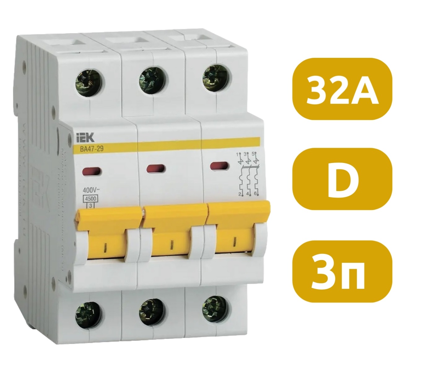 Автоматический выключатель ВА47-29 D32/3 4,5кА IEK