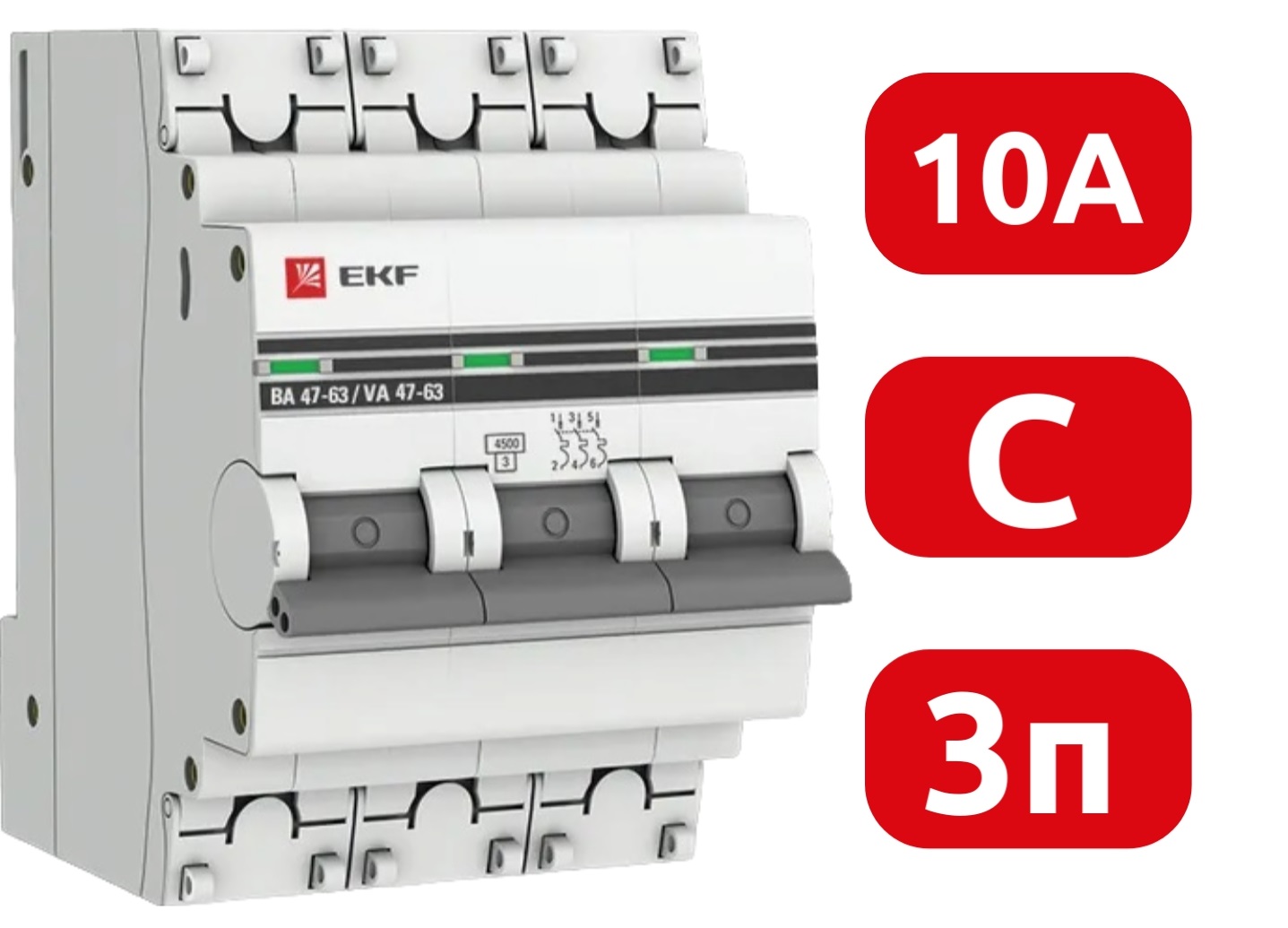 Автоматический выключатель ВА 47-63 C10/3 4.5кА Proxima EKF