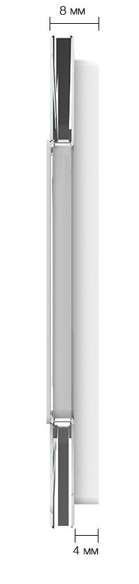 Панель для двух сенсорных выключателей и розетки Livolo, 4 клавиши (2+2), цвет белый, стекло