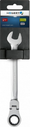 Ключ комбинированный шарнирный с трещоткой 13 мм, 72T, сталь CrV HOEGERT