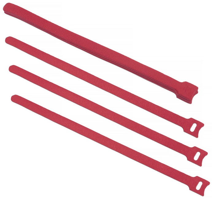 Хомут-липучка с мягкой застежкой 135*14мм, красный (уп. 10шт) RIPO