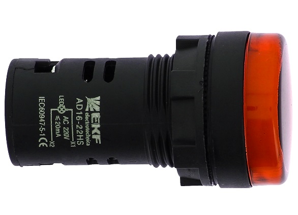 Индикатор LED красный AD16-16HS 16 мм. 230В AC IP54 EKF