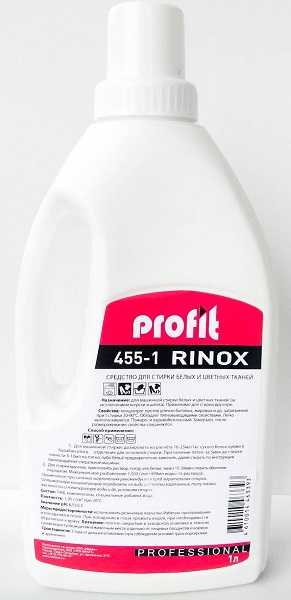 Средство для стирки белых и цветных тканей Profit Rinox 1л (20шт/кор)