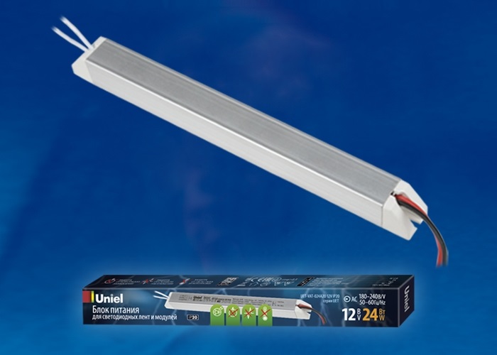 Блок питания ультратонкий UET-VAT-024A20 12V IP20 24Вт