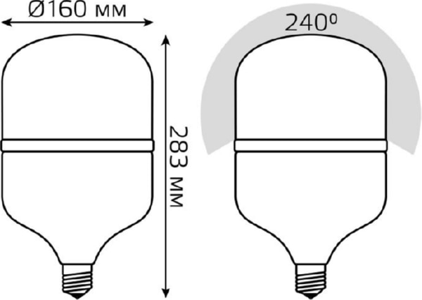 Лампа Gauss Elementary LED T160 E27 60W 5600lm 180-240V 6500K 1/6