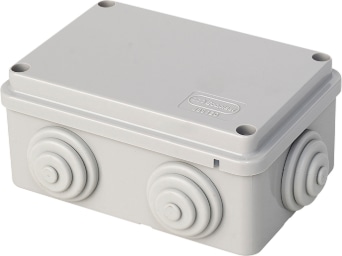 Коробка распред. о/п 120х80х50 IP55 СЕРАЯ 6 сальников JBS120 Ecoplast (100)
