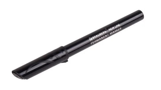 Маркер перманентный NEW LINE, ЧЕРНЫЙ, 2мм BRAUBERG