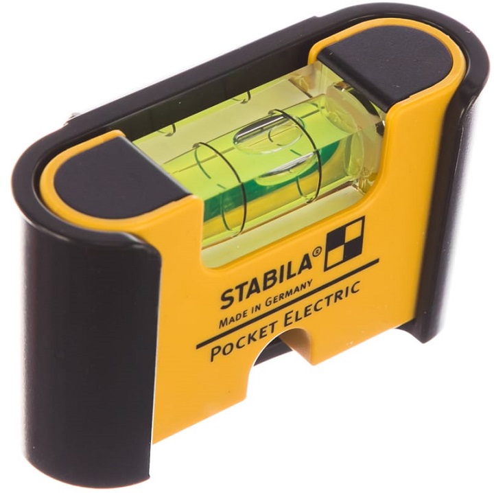Уровень пузырьковый 67мм + защитный пласт. корпус STABILA typ POCKET ELECTRIC