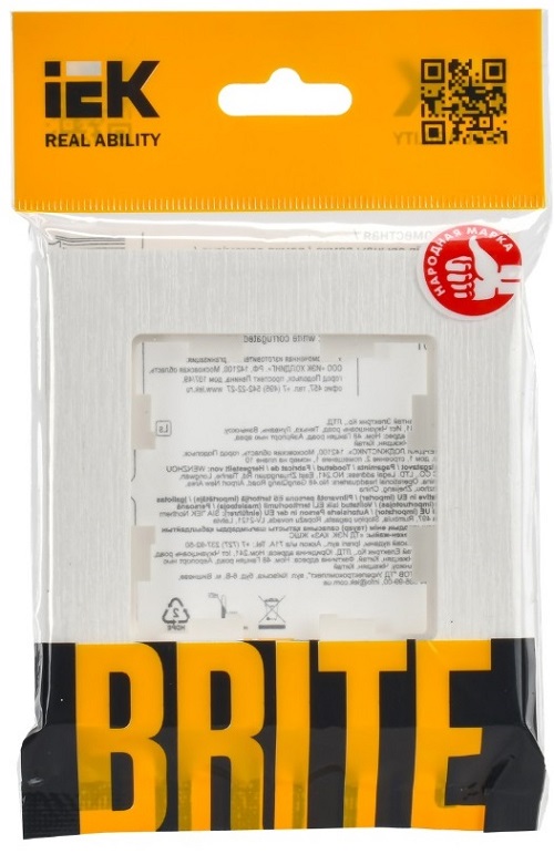 Рамка 1-я белый рифленый BRITE IEK