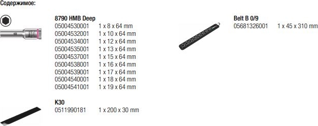 Набор торцовых головок, 3/8" Belt B Deep 1