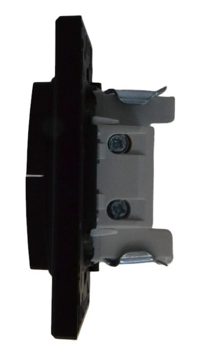 Выключатель 2-кл. с подсветкой чёрный SD-P1006B "Standard" AWSproducts