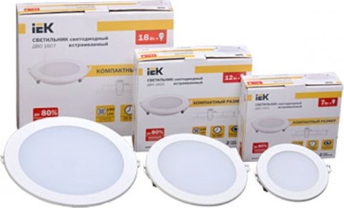 Светильник встраиваемый LED ДВО 1605 12Вт 4000К IP20 круг IEK