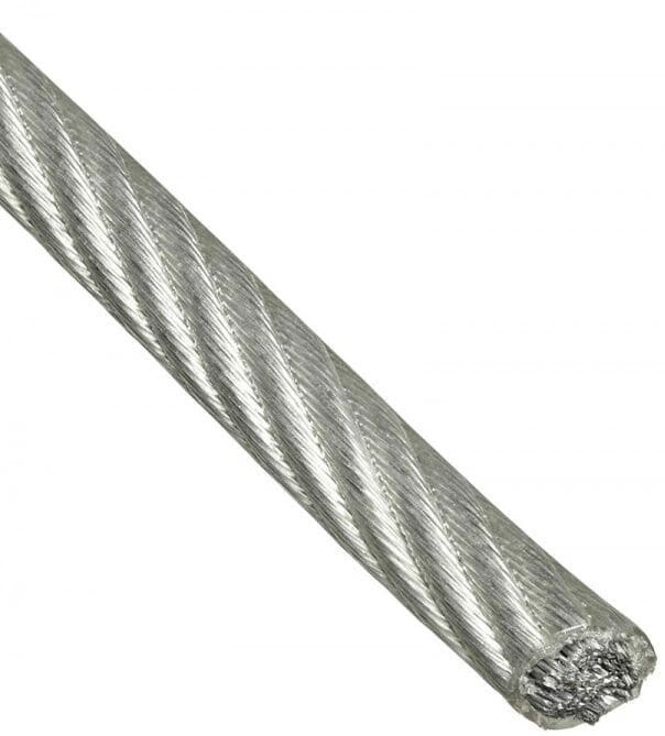 Трос стальной в оболочке PVC 2/3 мм (белый цинк)