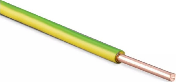 Провод DY 1* 6 (ПВ1) 450/750V (H07V-U) ЖЕЛТО-ЗЕЛЕНЫЙ