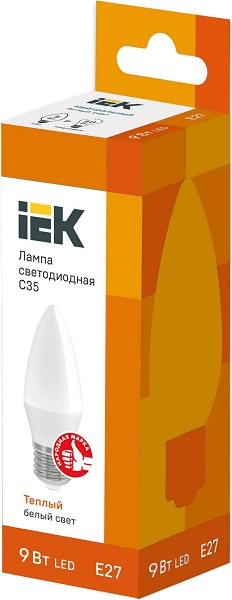 Лампа LED C35 E27 3000К 9Вт 810Lm IEK